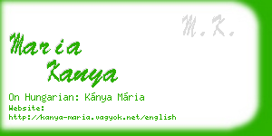 maria kanya business card
