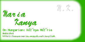 maria kanya business card
